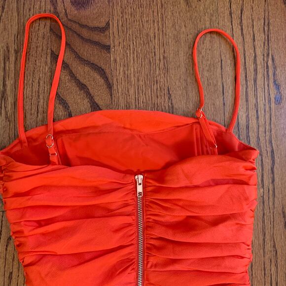 Nookie Cooper Midi Dress MSRP $299 | Tangerine | Size Small - Picture 9 of 13